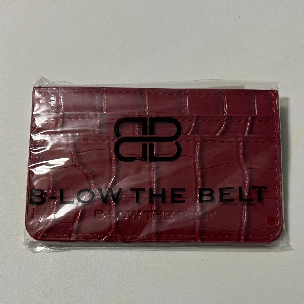 B-Low the Belt Burgundy Croc Card Holder